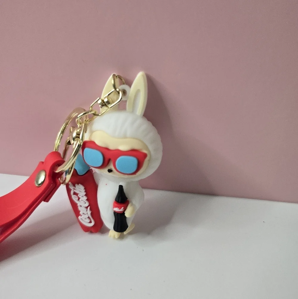 Labubu x Coca-Cola Keychain-Kawaii Cartoon Vinyl Figure Charm - Picture 2 of 3
